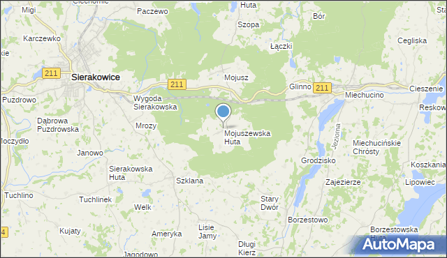 mapa Mojuszewska Huta, Mojuszewska Huta na mapie Targeo
